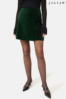 Jigsaw Green Velvet Mini Skirt (N17606) | ₪ 535