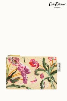 Блідо-жовтий квітковий фантазійний принт - Cath Kidston тонкий гаманець на блискавці (N17766) | 416 ₴