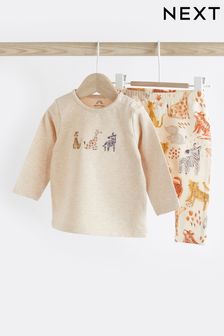 Neutral Safari Baby Top and Leggings 2 Piece Set (N17790) | AED53 - AED63