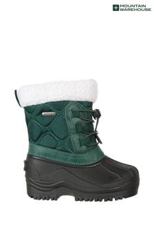 Verde - Ghete și cizme impermeabilă căptușită cu fleece pentru juniori Mountain Warehouse Arctic (N18219) | 191 LEI
