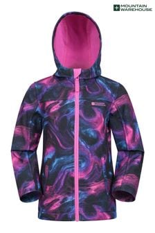 Mountain Warehouse Purple Kids Exodus II Water Resistant Fleece Lined Printed Softshell Coat (N18253) | $41