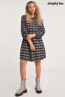 Simply Be Brushed Check Smock Dress (N18280) | €22