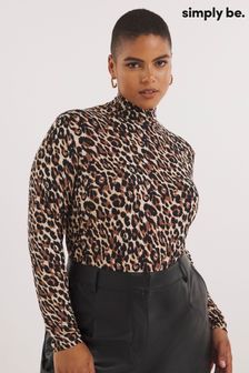 Simply Be Animal Print High Neck Top (N18286) | €24