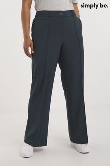 Simply Be Blue Wide Leg Tailored Trousers (N18292) | AED133