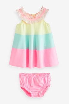 Billieblush Pink Colourblock Frill Collar Dress (N18422) | kr1 010 - kr1 100