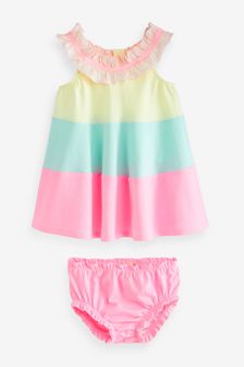 Billieblush Pink Colourblock Frill Collar Dress