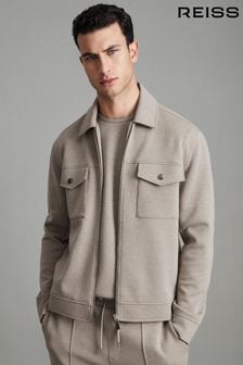 Серо-коричневый - Трикотажная куртка на молнии Interlock (N18495) | €256