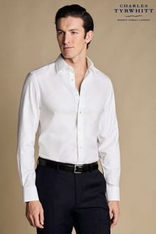 Charles Tyrwhitt White Non-iron Twill Slim Fit Shirt (N18840) | 414 SAR