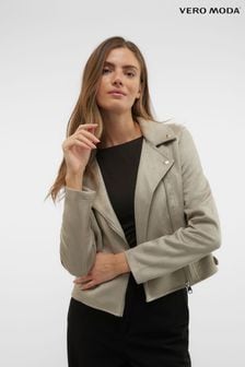 Grau - Vero Moda Jacke aus Veloursleder (N18844) | 75 €