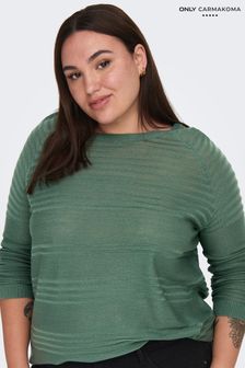 ONLY Curve Green Textured Lightweight Jumper (N18846) | AED139