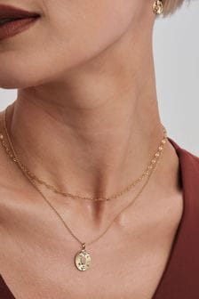 Inicio Gold Plated Quartz Necklace (N18871) | kr519