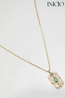 Inicio Gold Plated Cubic Zirconia Pendant Necklace (N18877) | HK$411