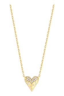 Inicio Gold Plated Cubic Zirconia Heart Pendant Necklace (N18879) | 191 SAR