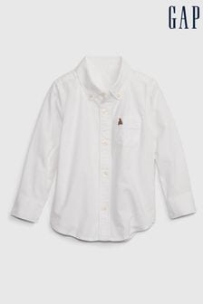 Weiß - Gap Langärmeliges Oxford-Hemd aus Biobaumwolle (6 Monate bis 5 Jahre) (N18880) | 28 €