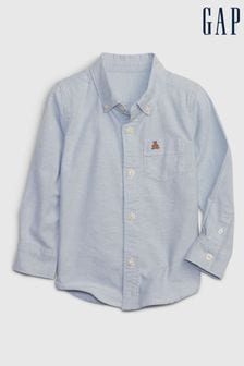 Azul - Camisa Oxford de manga larga de algodón orgánico de Gap (6 a 5 años) (N18896) | 25 €