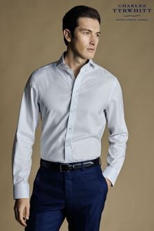 Charles Tyrwhitt Twin Check Non-iron Twill Cutaway Slim Fit Shirt