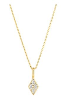 Inicio Gold Plated Diamond Shape Cubic Zirconia Pendant Necklace In Gift Pouch (N18913) | kr325