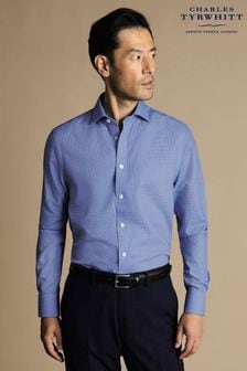 Charles Tyrwhitt Blue Non-iron Mayfair Weave Cutaway Slim Fit Shirt (N18926) | 107 €