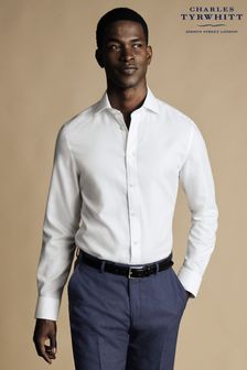 Charles Tyrwhitt White Non-iron Mayfair Weave Cutaway Slim Fit Shirt (N18935) | 107 €