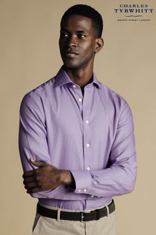 Charles Tyrwhitt Purple Non-iron Mayfair Weave Cutaway Slim Fit Shirt (N18936) | 446 SAR