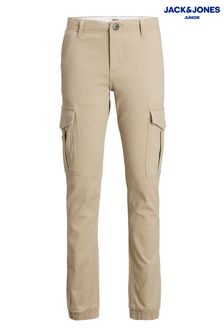 Brown - Jack & Jones Junior Cargo Cuffed Trousers (N18944) | kr460