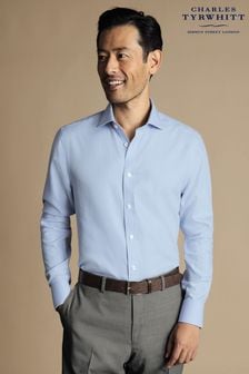 Charles Tyrwhitt Sky Blue Non-iron Mayfair Weave Cutaway Slim Fit Shirt (N18965) | 107 €