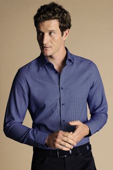 Charles Tyrwhitt Oval Non-iron Stretch Texture Slim Fit Shirt