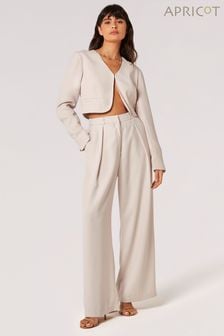 Apricot Cream Pleat Detail Soft Tailored Trousers (N20163) | $85