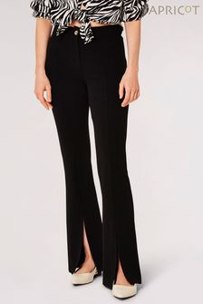 Apricot Black Split Front Jersey Crepe Trousers (N20194) | $83