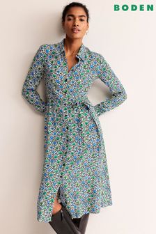 Зеленый - Платье-рубашка миди Boden Petite Kate (N20220) | €187