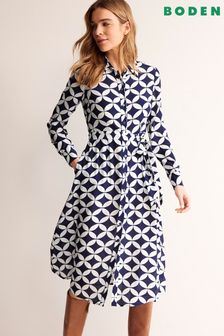 Boden Blue Petite Kate Midi Shirt Dress (N20227) | 594 QAR
