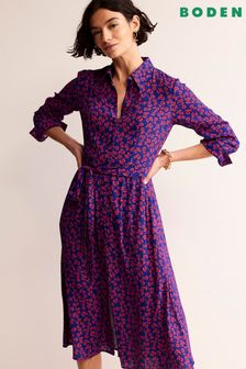 بنفسجي - فستان قميص متوسط الطول للأحجام الصغيرة Kate من Boden (N20229) | 62 ر.ع