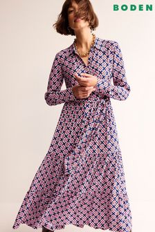 بنفسجي - فستان قميص متوسط الطول للأحجام الصغيرة Flo من Boden (N20234) | 67 ر.ع
