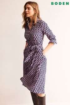 وردي - فستان قميص متوسط الطول للأحجام الصغيرة Kate من Boden (N20251) | 765 ر.س