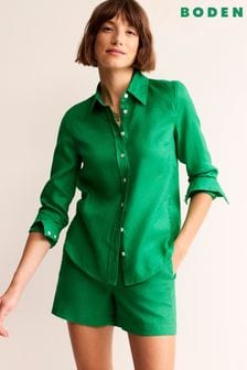 Boden Green Petite Sienna Linen Shirt (N20261) | OMR34