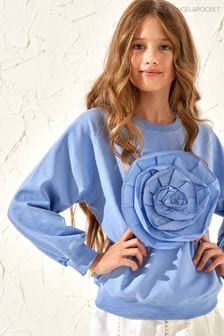 Angel & Rocket Blue Flora Corsage Sweatshirt (N20275) | OMR10 - OMR12