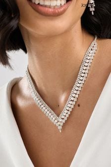Jon Richard Silver Pearl And Crystal V Necklace (N20351) | €42