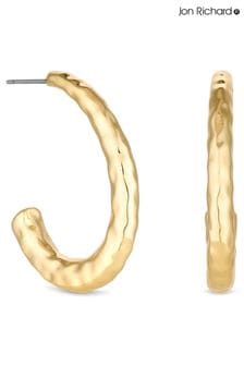 Jon Richard Gold Tone Hammered Stainless Steel Hoop Earrings (N20417) | 99 QAR