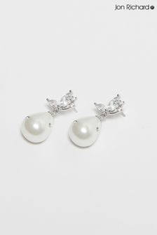 Pendientes largos con cristales y perlas de Jon Richard (N20430) | 35 €