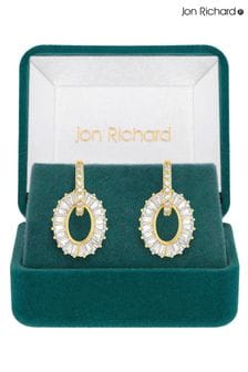 זהב - Jon Richard קוביק זירקוניה עגילים פתוחים (N20486) | ‏176 ‏₪