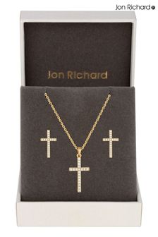 Jon Richard Gold Cubic Zirconia Cross Set (N20491) | €43