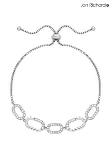 Jon Richard Silver Tone Polished And Pave Open Loop Toggle Bracelet (N20494) | €33