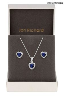 Jon Richard Silver Tone Cubic Zirconia Heart Set (N20501) | OMR16