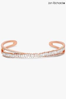 Jon Richard Pink Cross Over Cubic Zirconia Cuff Bracelet (N20505) | $48