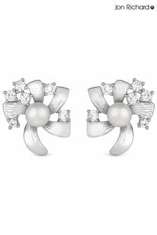 Jon Richard Silver Tone Pearl Centre Floral Stud Earrings (N20570) | €29