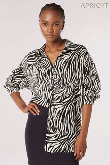 Apricot Black Zebra Swirl Oversized Shirt (N20610) | HK$360