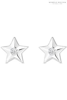 Simply Silver Mini Star Stud Earrings