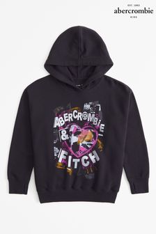 Abercrombie & Fitch Logo Graphic Black Hoodie (N20683) | 251 LEI