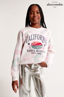 Sudadera con capucha blanca con gráfico de California de teñido anudado de Abercrombie & Fitch (N20693) | 57 €