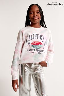 Abercrombie & Fitch Tie-Dye California Graphic White Hoodie